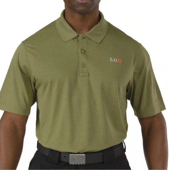 5.11 PINNACLE SHORT SLEEVE Green POLO 100% polyester size smalll - Picture 1 of 16